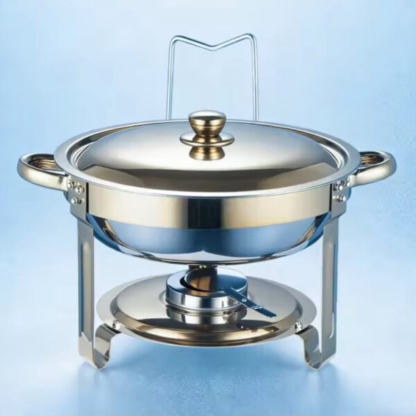 5L stainless steel chafing dish with gold finish buffet serving dish for catering and events in New Zealand