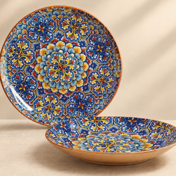 Moroccan Boho Ceramic Dinner Plate – 27 cm