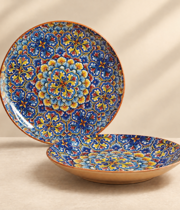 AI Background Image (4) Moroccan Boho Ceramic Dinner Plate – 27 cm