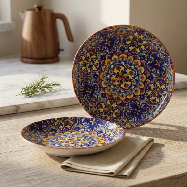 Moroccan Boho Ceramic Dinner Plate – 27 cm