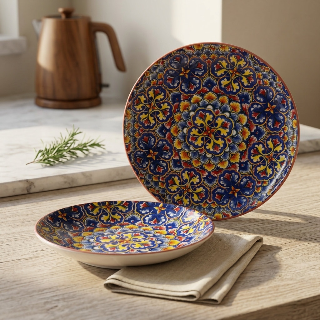 Gemini_Generated_Image_npz2t5npz2t5npz2 Moroccan Boho Ceramic Dinner Plate – 27 cm