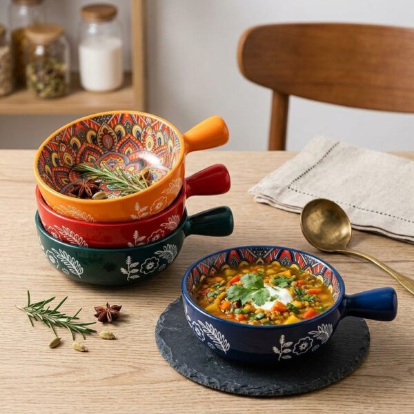 Ceramic Soup Bowl with Handles 21.8 cm | Safe & Save NZ