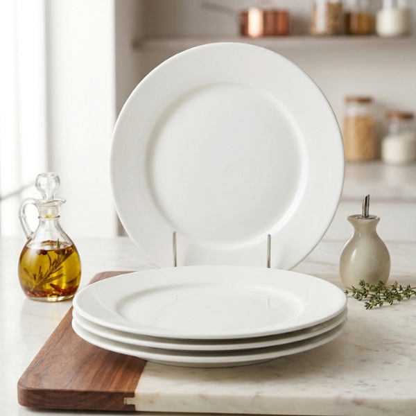 Classic White Ceramic Dinner Plate 27.8 cm | Safe & Save NZ