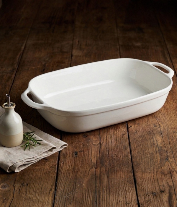 White Ceramic Roasting Dish 42.6 cm | Safe & Save NZ White Ceramic Roasting Dish 42.6 cm | Safe & Save NZ
