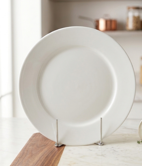 Template-Based Design Classic White Ceramic Dinner Plate 27.8 cm | Safe & Save NZ