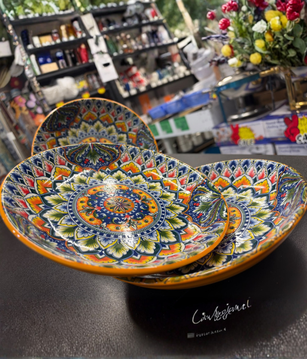 Untitled design (56) Buy colorful 20.5 cm bohemian porcelain pasta & salad bowls in Auckland at Safe & Save. Lead-free, microwave & dishwasher safe