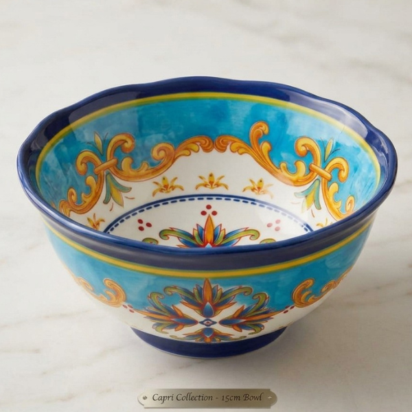 Capri Collection Ceramic Deep Bowl 15 cm | Safe & Save NZ