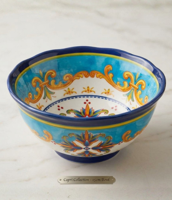 Capri Collection Ceramic Deep Bowl 15 cm | Safe & Save NZ Capri Collection Ceramic Deep Bowl 15 cm | Safe & Save NZ